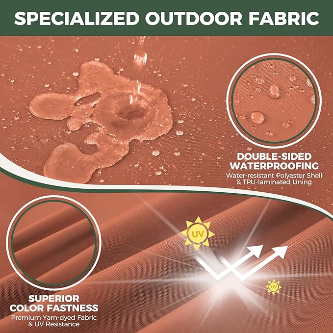 Outdoor Cushions for Patio Furniture, Outdoor Seat Cushion Set 24 x 24 x 5.75 Inch, Waterproof & Fade Resistant Outdoor Chair Cushions, Deep Patio Chair Cushion with Removable Cover, Spice