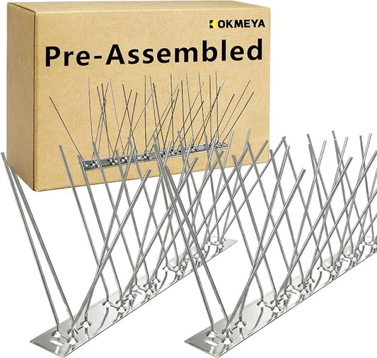 Bird Spikes 24.6FT Install,304 Stainless Steel Bird Deterrents Spikes for Outside to Keep Birds Away Bird Scare Devices Outdoor,30Pcs