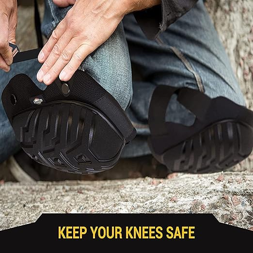 Knee Pads for Work - Universal Fit for Men and Women - Professional Poly-Shield Knee Pads With Gel-Padded Cushion - Construction Knee Protector With Adjustable Buckle Closure & Non-Slip Straps