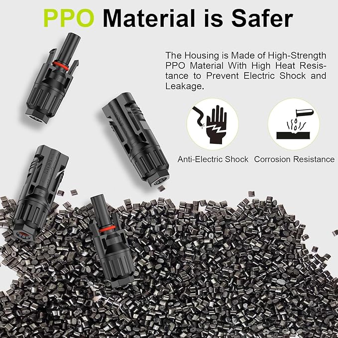 30 Pairs Solar Connector (10AWG), 60Pcs Solar Panel Cable Connectors Adapter Male/Female IP68 1000V 30A 10AWG 12AWG 14AWG Waterproof Dustproof Connector with 2 Spanners (30 Pairs Solar Connectors)