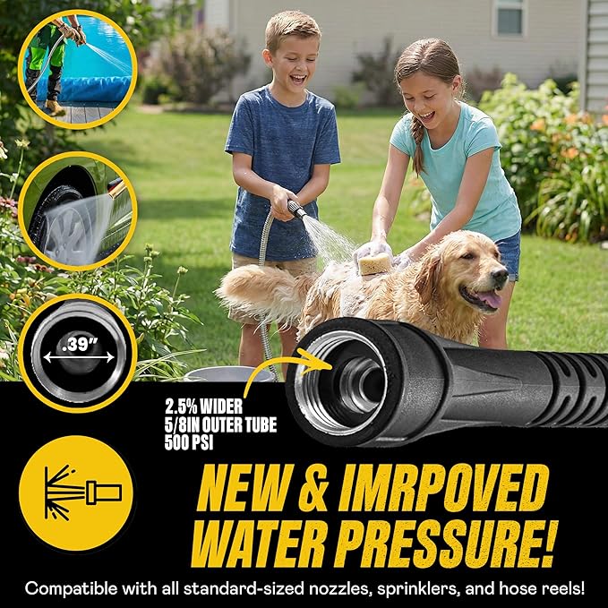 Bionic Steel 150 FT Long Garden Hose with Nozzle, 304 Stainless Steel Metal Water Hose 150ft, Flexible Hose, Kink Free, Lightweight & Durable, Crush Resistant Fitting, Easy to Coil, 500PSI- 2026 Model