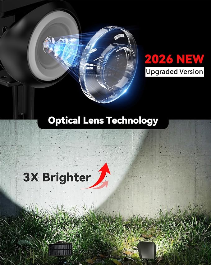 Monocular Solar Spot Lights Outdoor Waterproof, RGB+3CCT Solar Tree Spotlight, Bright Solar Uplights for Halloween Decorations Outdoor, Multicolor Garden Yard Landscape Path Lights [12Pack]