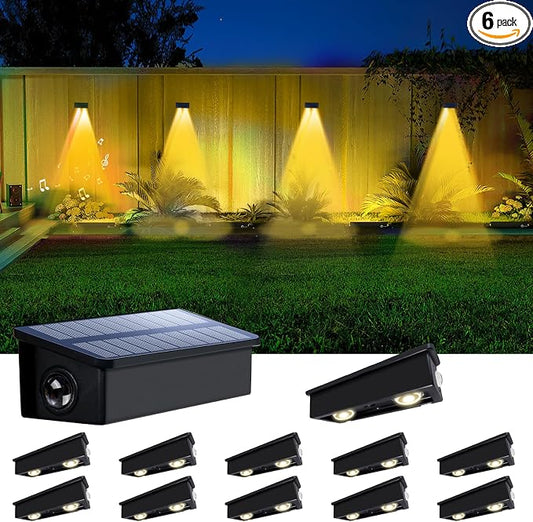 Solar Step Lights (Warm, DownSide-12Pack) | Solar Powered, Outdoor Steps