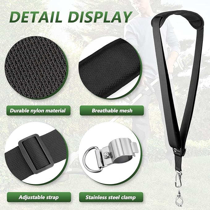 Weed Eater Shoulder Strap, String Trimmer Strap Compatible with EGO Stihl Ryobi Dewalt Milwaukee Kobalt Echo Husqvarna Toro Troy Bilt Greenworks String Trimmer, Leaf Blower, Multi Head System