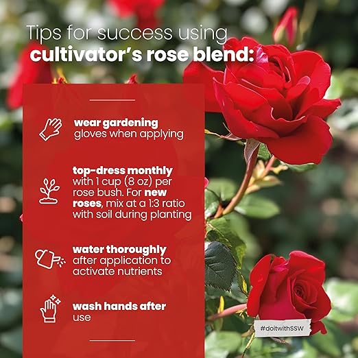 Soil Seed & Water Cultivator’s Rose Blend – Organic Fertilizer & Soil Amendment for Roses & Flowering Shrubs - OMRI Listed Organic Fertilizer (9 lbs)