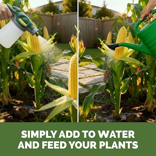 High Nitrogen Fertilizer for Corn – Liquid Plant Food for Strong Stalk Growth, Deep Green Leaves & Bigger Ear Development, 8 oz