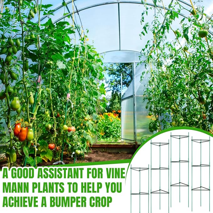 Sunnyray 10 Pcs 51 Inch Tomato Cage up to Plant Cage Deformable Trellis Assembled Tomato Garden Cages Plant Stakes Support for Vertical Climbing Potted Plants Climbing Vegetables