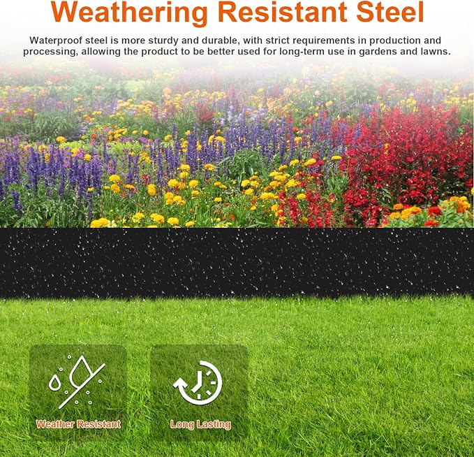 40" L X 7.5" H Metal Landscape Edging, 10 Pack Galvanized Steel Garden Edging, Garden Edging Border for Lawn, Flower Bed, Yard