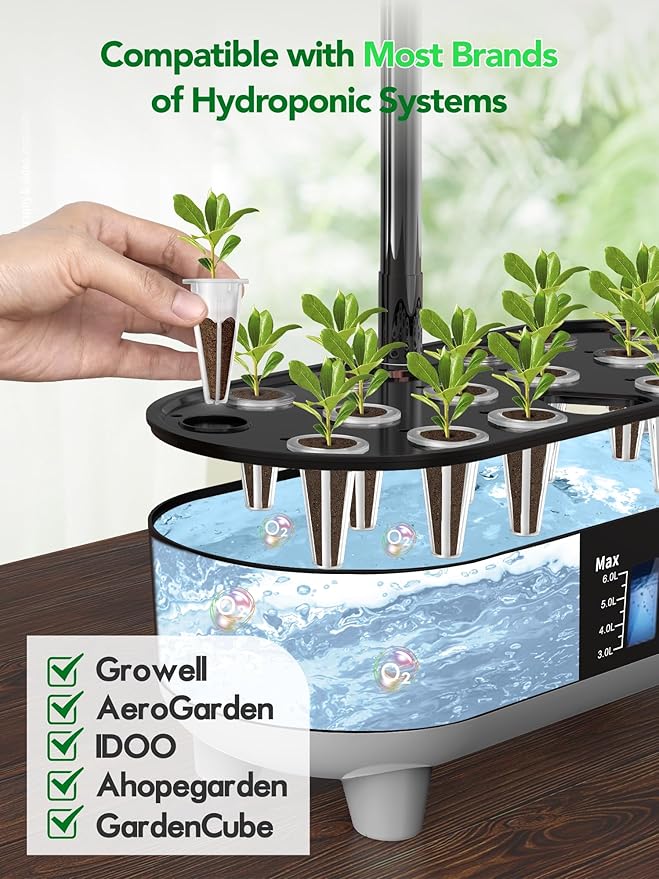 Growell Grow Sponges, 120 Pack Hydroponic Pods, Seed Pods Replacement Sponges Compatible with Aerogarden and Others, Hydroponic sponges for All Indoor Hydroponics Growing System