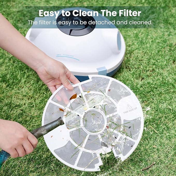 Y10 Cordless Robotic Pool Cleaner, Automatic Pool Vacuum - 120 Mins Runtime, Powerful Suction, Self-Parking, Lightweight for Above/Inground Pools Up to 65ft/1100 Sq.Ft (White)