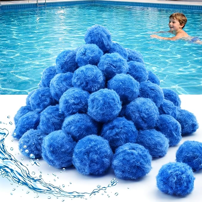 Pool Filter Balls 4.5LB for Sand Filter Pump, Replace 150 lbs Sand, Reusable Filter Balls for Pool, High Efficiency Filtration 3-5 Micron, No Clogging, Eco-Friendly Pool Filter Media