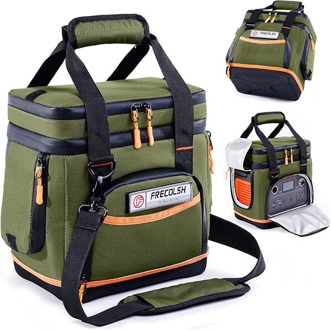 Double-Layer Travel Carrying Case for Jackery Explorer 300/240/160 – Portable Power Station Storage Bag with Molded Bottom, Side Ventilation, Front Pockets for Jackery Accessories & Solar Generator