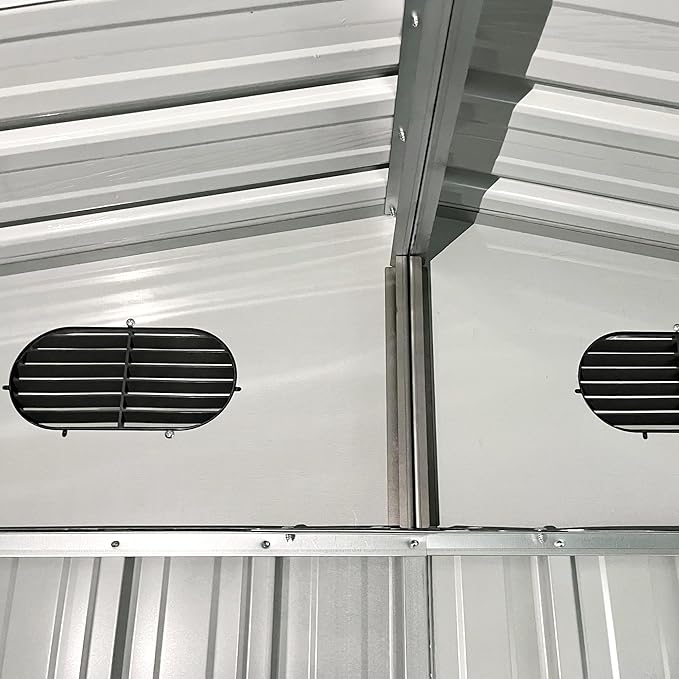 YOPTO 8x10 FT Outdoor Storage Shed,Large Metal Tool Sheds with Window and Lockable Doors, Garden Shed for Backyard Patio Lawn, Dark Grey