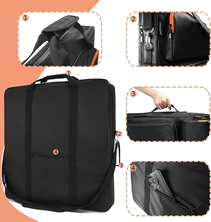 Solar Panel Storage Bag Compatible with 2 Jackery 100W / 200W, Padded Portable Solar Panel Travel Bag Compatible with Jackery SolarSaga (200W | 25.2"×24"×4.5")