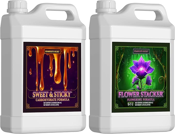 Humboldts Secret Sweet & Sticky – Carbohydrate and Saccharide Energy Source – Energy for Plants – (32 oz) w/Flower Stacker – Best Flowering Formula for Bigger Harvests - Flowering Plant Food (32 oz)