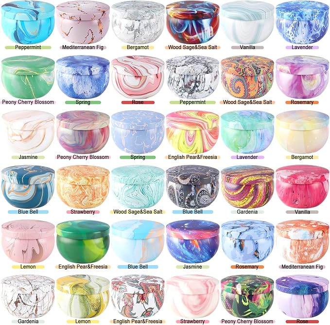 Scented Candles Gift Set 2.5 oz×36 Pack, Soy Wax Aromatherapy Candles for Home, Travel Tin Candles for Yoga Sleep Relax Body