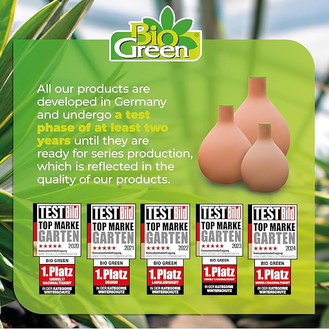 BioGreen Plant Self-Watering System Hydro MAX S | 0.3 gal | Irrigation Ø 23.6 in | Olla Made of Fired Clay | Environmentally Friendly | Terracotta Water Saver for Gardens, Vegetables & Raised Beds