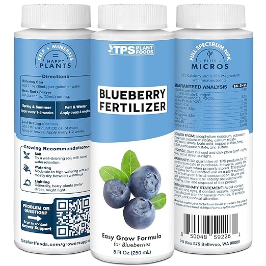 Blueberry Fertilizer – Liquid Plant Food for Bigger Berries, Better Fruit Production & Stronger Root Development, 8 oz