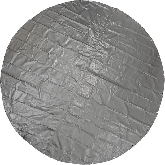 GUARD SHIELD Round Tarp 10 Feet Waterproof Heavy Duty Circle Tarps for Under Pool Silver/Black Multi Purpose Circular Outdoor Cover