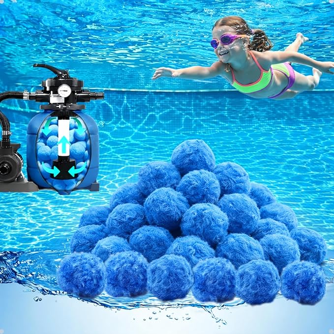 Pool Filter Balls 3LB for Sand Filter, Replace 110 lbs Sand, Reusable Pool Filter Media Balls for Pump, Ultra Fine Filtration, No Clogging, Less Backwash, for Swimming Pools