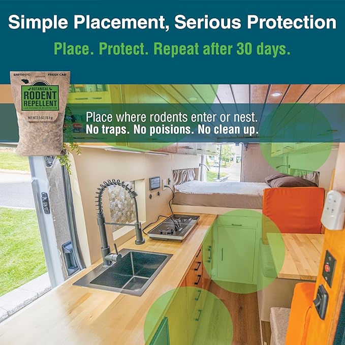 Fresh Cab Botanical Rodent Repellent - Environmentally Friendly, Keeps Mice Out, 12 Scent Pouches