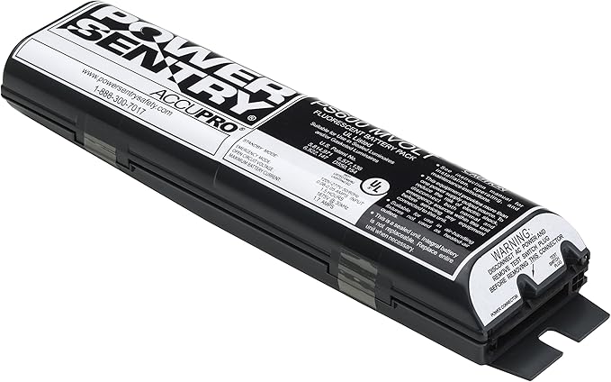 Power Sentry Emergency Battery Back Up, Long Compact T8 Compatible Fluorescent Ballast with 600 Lumen Output, 90 Minute Emergency Operation, UL Listed (PS600QD MVOLT M12)