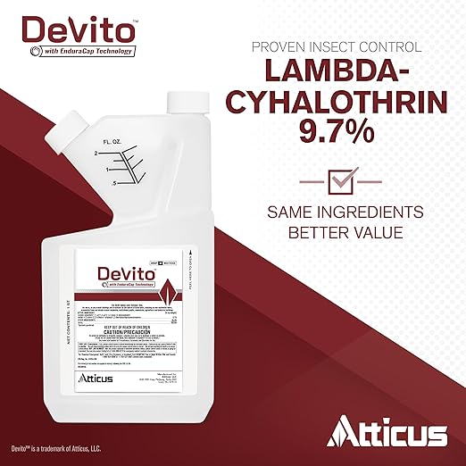 Atticus Devito CS Insecticide (32oz) - Lambda-cyhalothrin 9.7% Indoor and Outdoor Insect Control with EnduraCap Technology