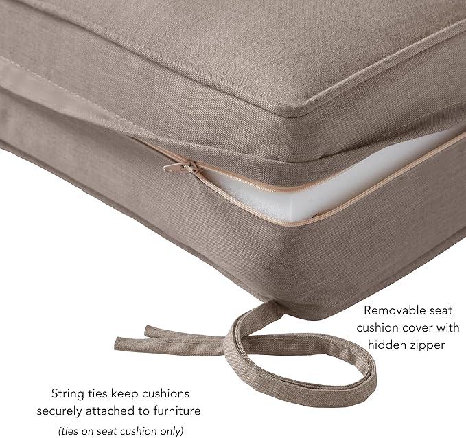 Outdoor 2-Piece Sunbrella Premium Deep Seat Cushion Set, Cast Ash
