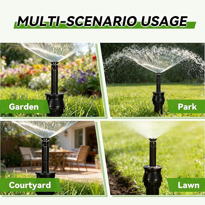 1.5" Pop-Up Sprinkler Riser Extension - 12 Pcs Stackable Irrigation Adapter Enhanced Sprinkler Riser Height & Precision for Pop-Up Sprinkler Alignment - Lawn Sprinkler Riser Extension Component