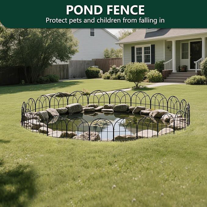 19 Pack Decorative Garden Fence, 16.5 in H x 20 ft L Rustproof Metal No Dig Animal Barrier, Arched Garden Border Fence for Dogs Rabbits, Flower Bed, Yard Patio Outdoor Decor