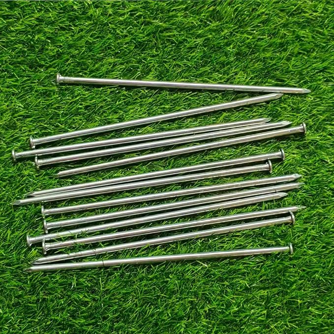 Landscape Stakes,Metal Galvanized Landscape Spikes for Artificial Turf,Tent Spikes,Paver Edging (25, 10 in)