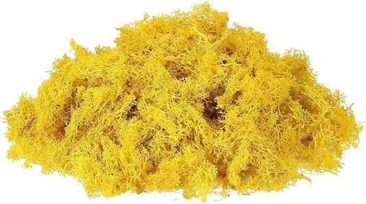 uxcell Preserved Reindeer Moss, 7oz Fake Moss for Crafts Artificial Dried Moss for Decoration Terrariums Potted Plants, Yellow