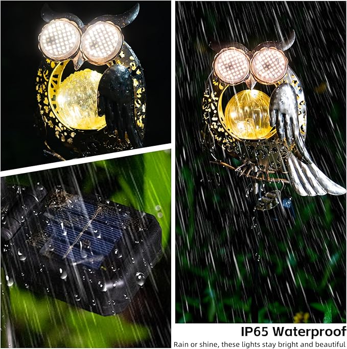 SRNPMIU Solar Lights Outdoor Decor, Solar Owl Yard Decorations Outdoor, Garden Decorative, IP65 Waterproof, Gifts for Women Mom, for Yard Patio Lawn Pathway Landscape