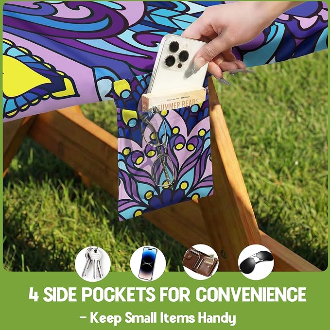 Picnic Table Cover with Bench Covers Vinyl Table Cloth Camping Lovers Essentials Camper Rv Car Travel Accessories Accessory Overlanding Must Haves Outdoor Gadgets Road Trip Tools Gear Stuff Equipment