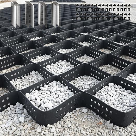 17.6 ft × 6.6 ft Gravel Grid Geocell Ground Grid for Driveways, Parking Pads & Slopes — Ground Stabilization for Gravel & Soil, Ideal for Livestock Areas, Paths, Sheds & Mud Control