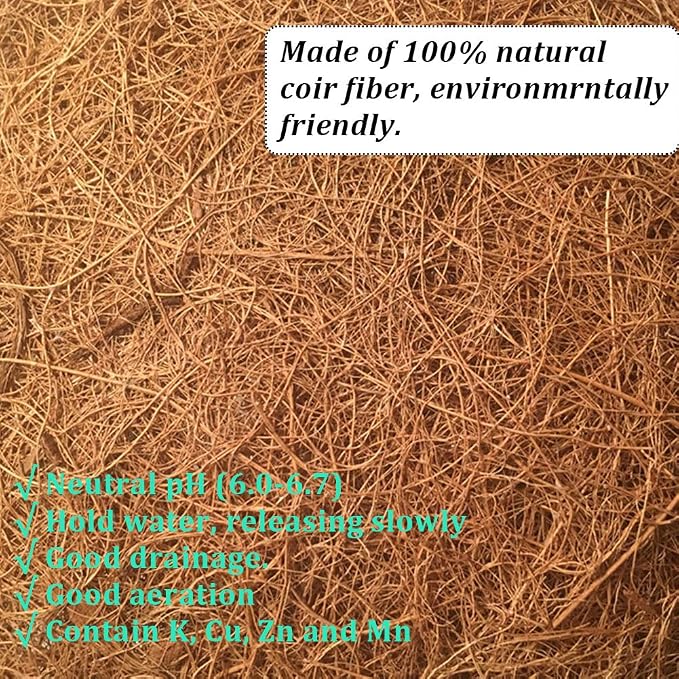 14 inch Coco Liner for planters, 2PCS Round Replacement Plant Basket Liners Coco Fiber Liner for Hanging Basket (14 inch Round)