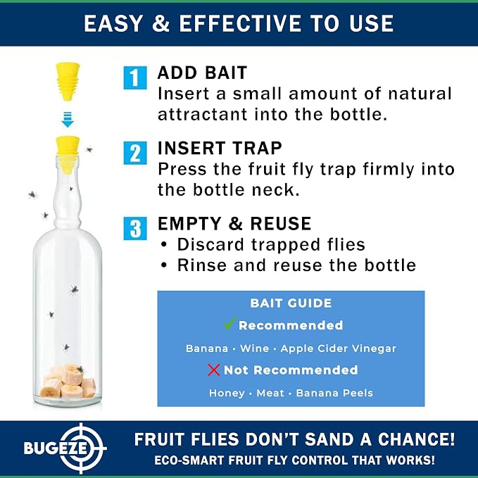 USA Bottle Top Fly Trap [10 Pack - Orange]