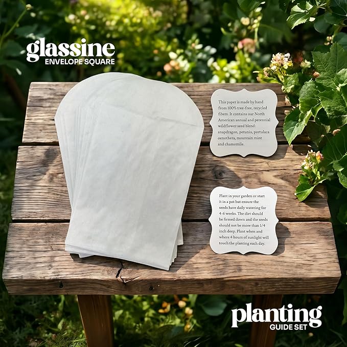 Set of 24 Purple Heart Seed Paper – Writable & Plantable Wildflower with Envelopes & Planting Guides, Mom's Gift for Mother’s Day, Use for Wedding, Baby Shower, Heart Party Favors & Easter Decorations