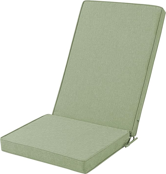 Adirondack Chair Cushion - Removable Cover, Water-Repellent & Fade-Resistant Faux Linen, Securing Straps, Non-Slip Bottom, Fit for Most Outdoor Adirondack & Rocking Chairs - Sage Green