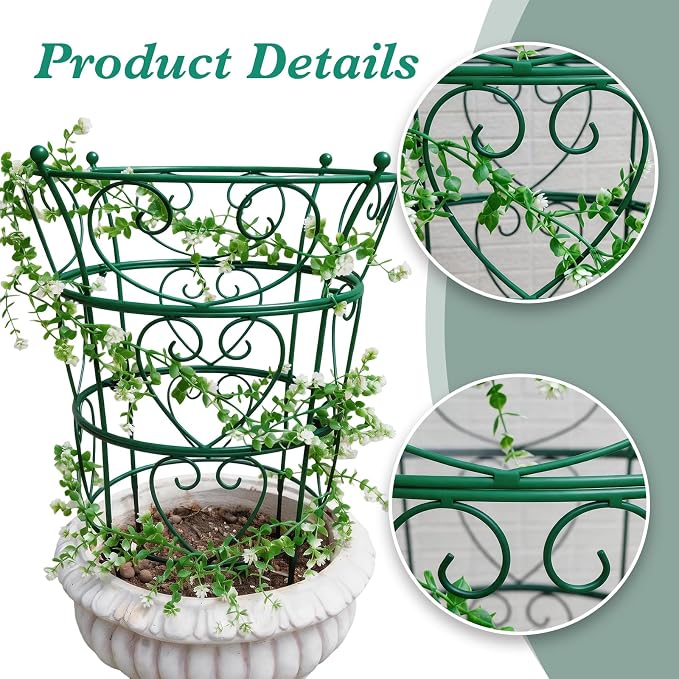 24.6" Peony Support Heavy Duty Garden Cage for Peonies, Dahlias & Hydrangeas - Durable Metal Plant Support for Outdoor Garden Flowers & Landscape Decoration | Easy Installation for Gardeners