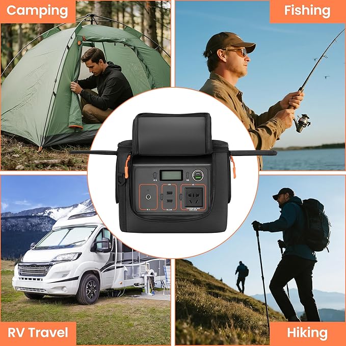 Travel Carrying Case Padded Compatible with Jackery Explorer 300/240/290/290 Plus, Carrying Bag with Adjustable Shoulder Strap, Side Zipper, Portable Power Station Case with Pocket for Accessories