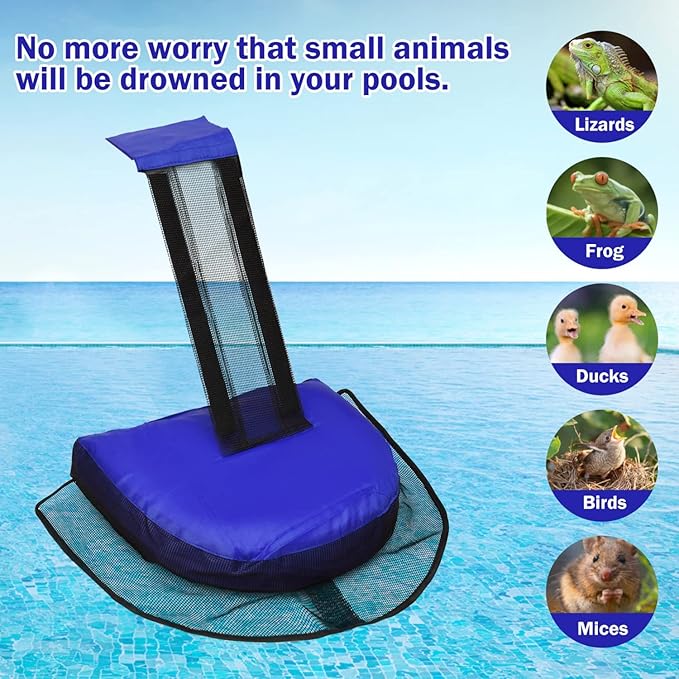 2 Pack Animal Saving Escape Ramp Critters, Swimming Pool Floating Animal Saver, Frog Saver, Floating Pool Reduces Tool for Outdoor Pools and Spas