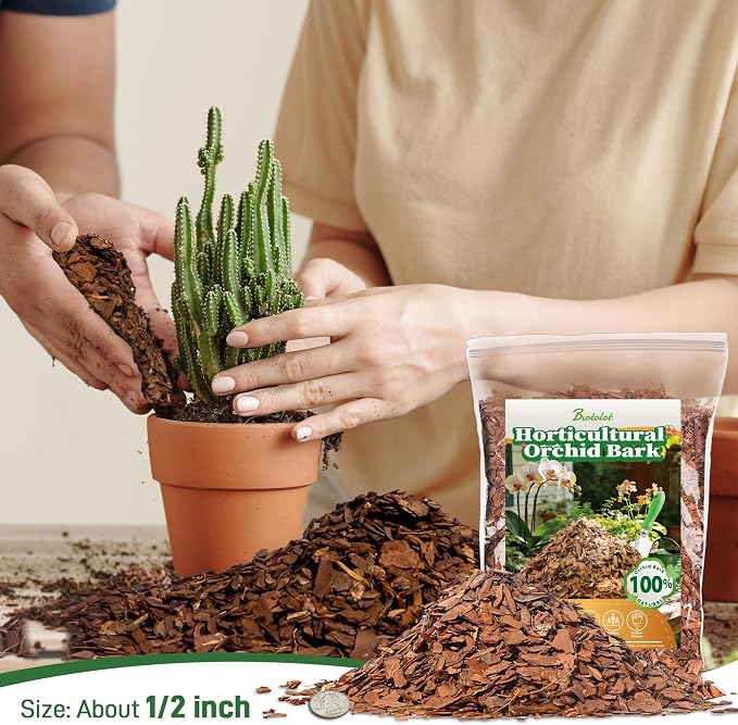 29qt Orchid Bark Horticultural Grade- Natural Mulch for Potted Plants, Root Development of Orchid Plants and Garden Soil Amendment Mix