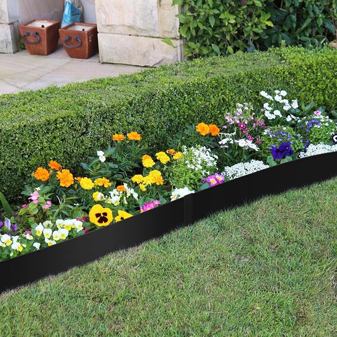 40" L X 6" H Metal Landscape Edging, 10 Pack Heavy Duty Galvanized Steel Garden Edging, Hammer-in Metal Edging for Landscaping for Lawn, Pathway, Yard