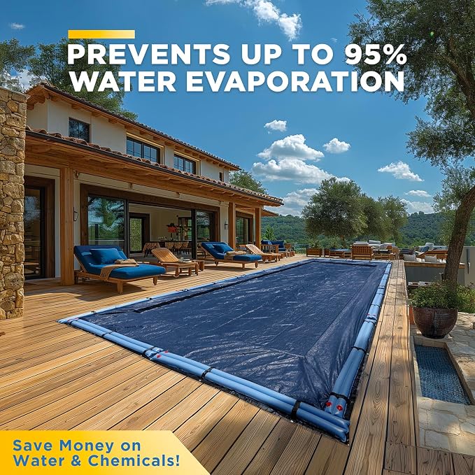 20-Ft x 40-Ft Pool Cover for Inground Pools - Rectangle Winter Cover Inground, Extra Thick Material and Durable Design, Cold and UV-Resistance, Easy Installation, Navy Blue
