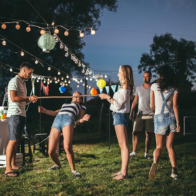 String Light Poles for Outdoor 2 Pack,10 Ft Outside String Light Pole for String Lights, Backyard Patio Light Poles for Parties Bistro Wedding