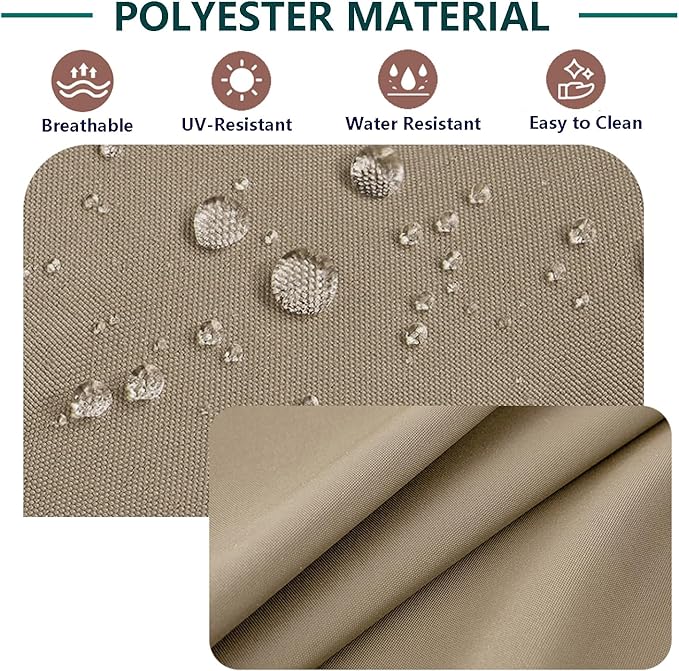FLYMEI Patio Cushion Covers 24x24x4 Waterproof Outdoor Cushion Cover Replacement 4Packs Outdoor Seat Cushion Slipcover for Rattan Chair Sofa, Taupe