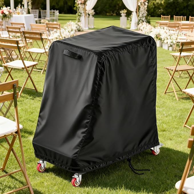 Folding Chair Rack Cover for VEVOR L-Shape, Waterproof Chair Cart Cover, Folding Chairs Storage Dolly Chairs Holder Covers- 43” L x 21" W x 43" H