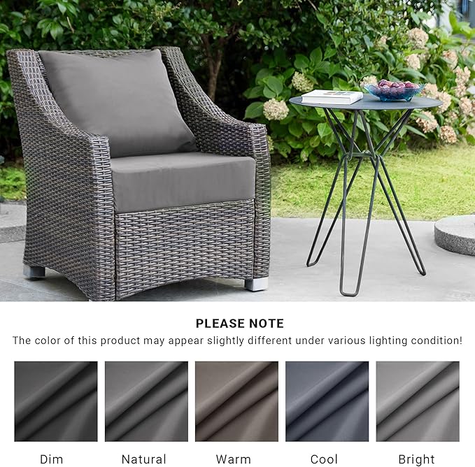 IPYNBAP Outdoor Cushions for Patio Furniture,Outdoor Seat Cushion Set 24 x 24 x 5.75 Inch,Waterproof & Fade Resistant Outdoor Chair Cushions,Deep Patio Chair Cushion with Removable Cover,Dark Grey