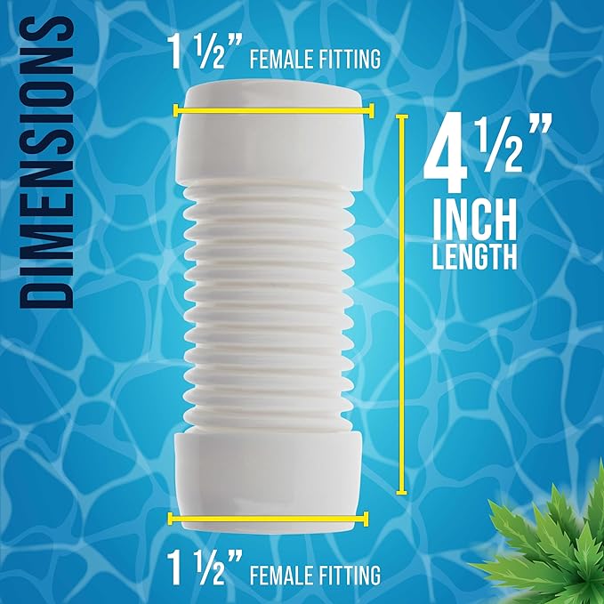 U.S. Pool Supply Hose Connector Adapter, 1.5" Female to Female Fitting, Connects Male Cuff Vacuum Hose Sections, Automatic Pool Cleaners - Replacement Compatible Kreepy Krauly K21241B